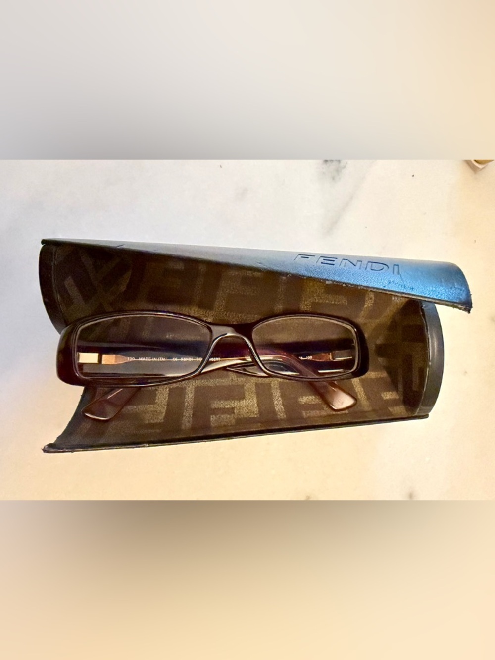 Fendi Women’s Brown Rectangular Glasses with Case  - Sleek Lightweight Frame
